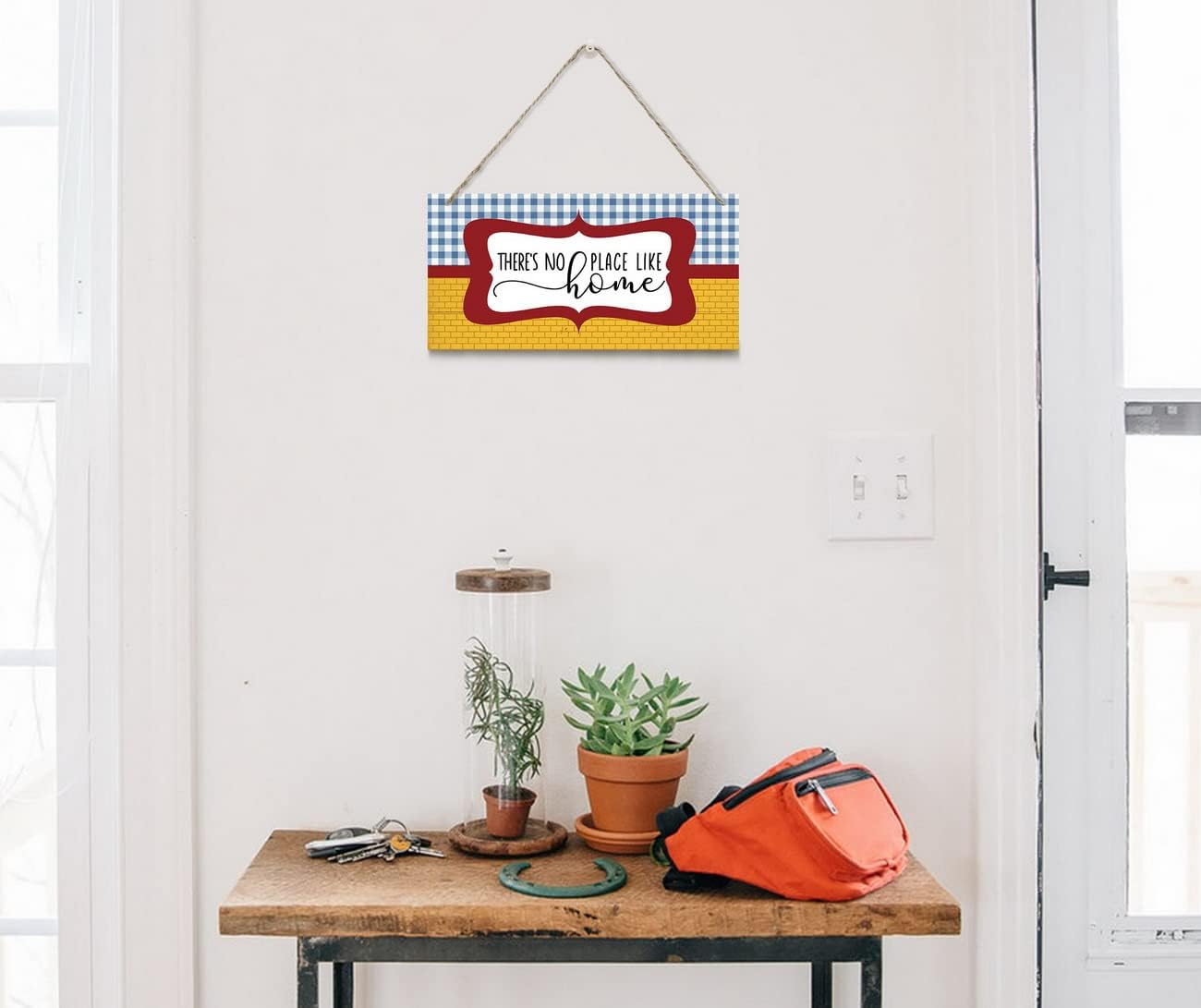 EDCTO Decorative Sign, Rustic Home Wall Art, 12 x 6 Inches, MDF Wood, Hanging Mount