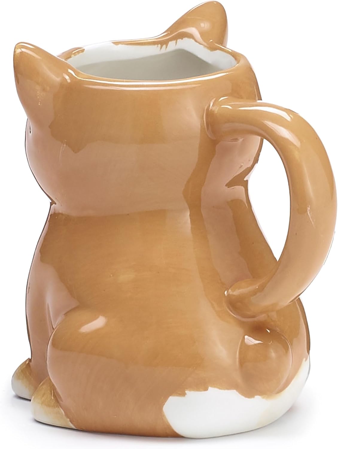 Burton Corgi Coffee Mug with Gift Box, Brown Porcelain Ceramic Cup with Handle, 10 oz Capacity