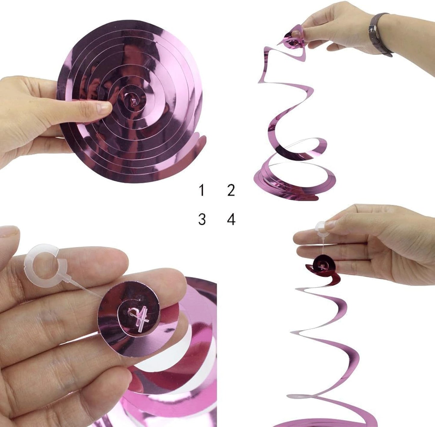 Party Star Swirl Decorations, Black Foil Ceiling Hanging Swirl Decorations with Star, Whirls Decorations For Birthday | Wedding | Anniversary | Graduation Party Supplies, Pack of 30