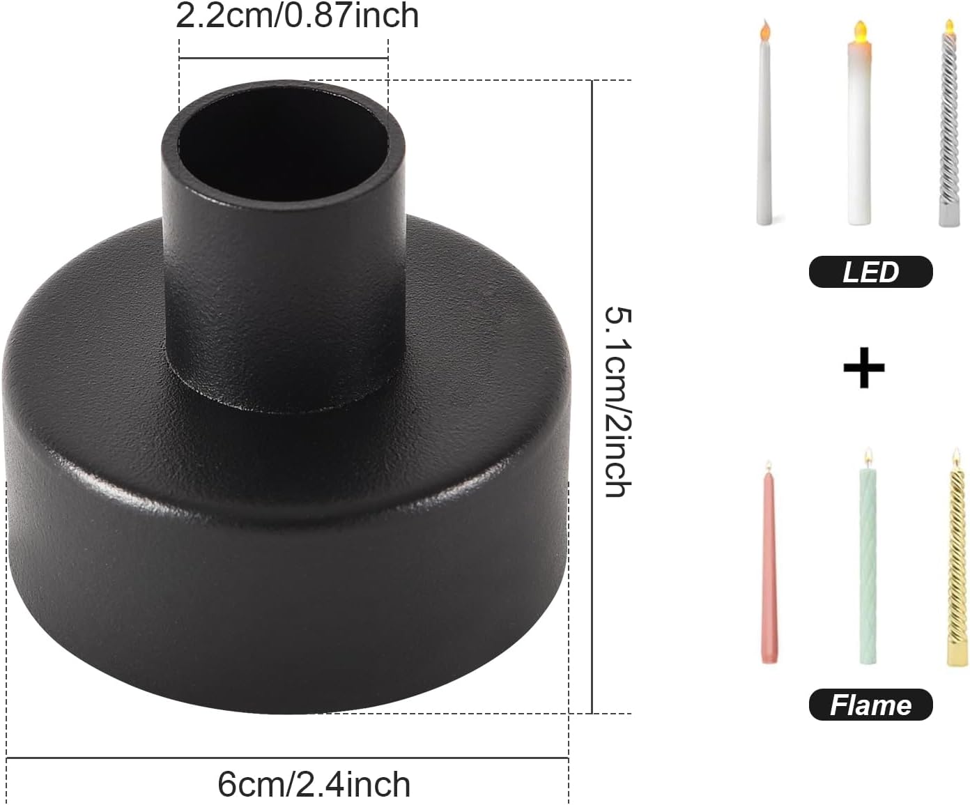 Black Candlestick Holders Set of 4,Vintage Taper Metal Candle Holders for Candle Sticks Holder Decor,Candelabra Candle Holder for Halloween Decoration Wedding Christmas Fireplace Mantel Home Decor