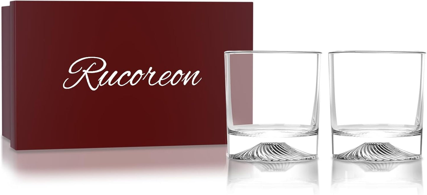 Crystal Whiskey Glasses Set of 2 – 10oz Old Fashioned Rocks Glass for Scotch, Bourbon, Rum & Cocktail – Premium Gift for Men, Dad, or Husband