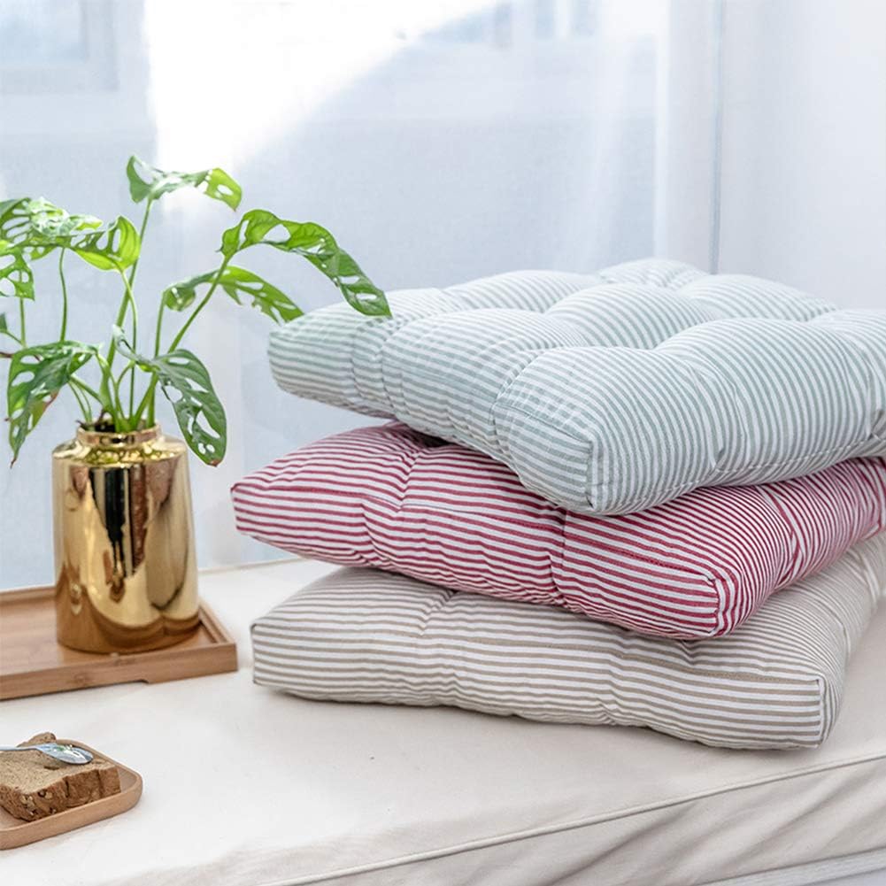 Tiita Indoor/Outdoor Cushions 22 Inch Round Striped Chair Cushions for Patio Garden Seat Cushion Pads for Home Floor Pillows Window Pad Set of 2, Blue