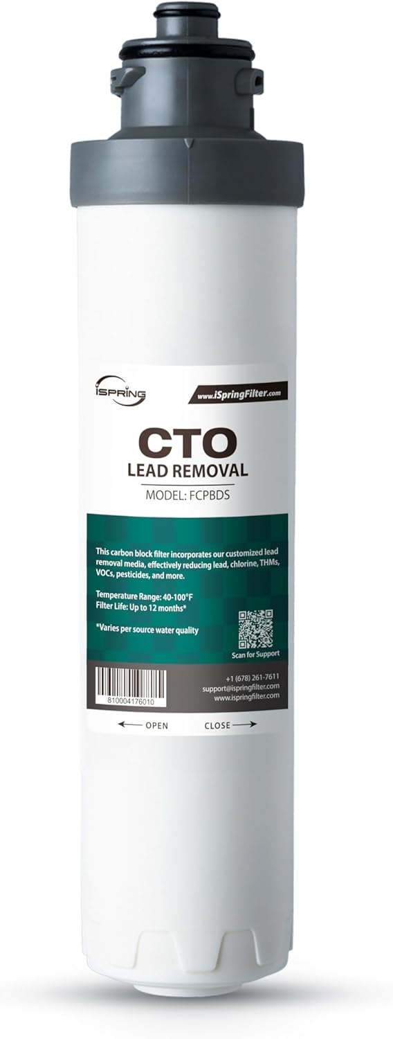 iSpring SGS-Tested Lead Removal CTO Carbon Block Replacement Water Filter Cartridge FCPBDS for DS4 Serie
