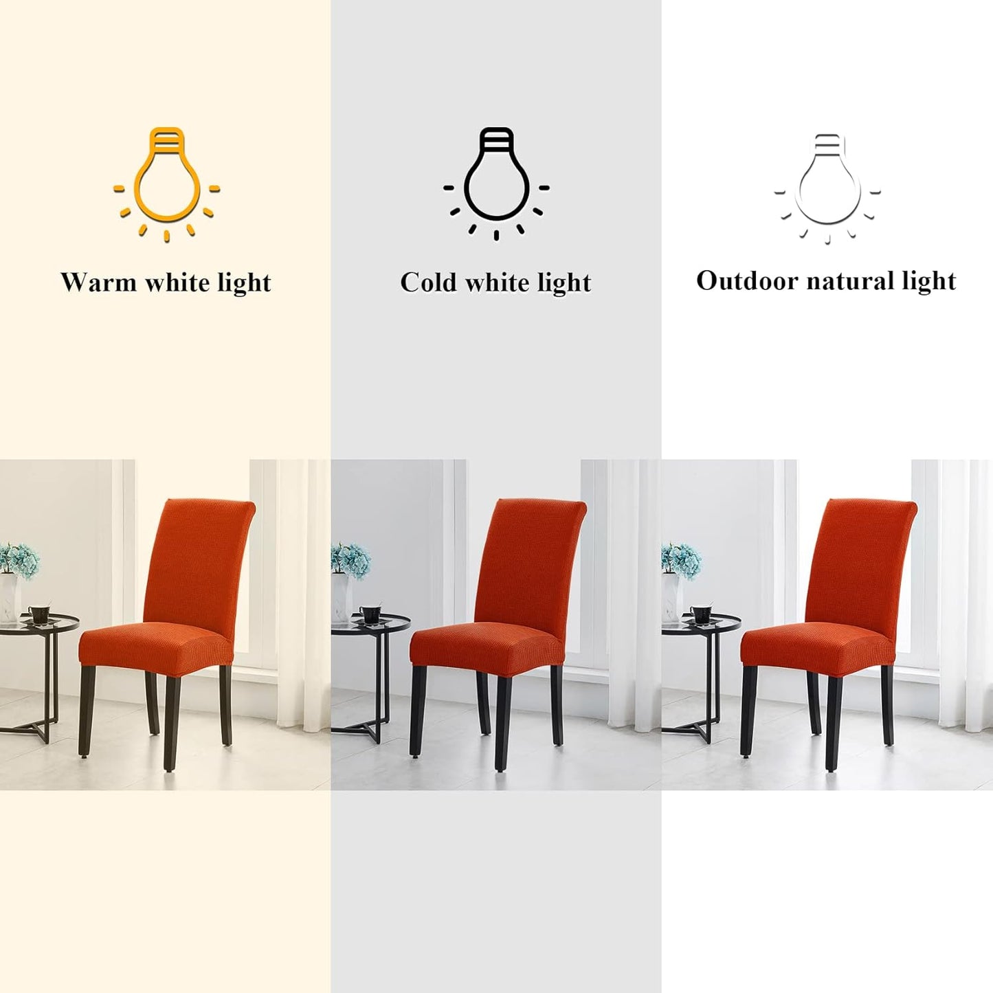 Joccun Chair Covers for Dining Room Set of 6,Dining Chair Slipcovers Stretch Dining Room Chair Covers Seat Protector,Parsons Chair Cover for Home,Hotel,Banquet(Pureed Pumpkin,6 Pack)