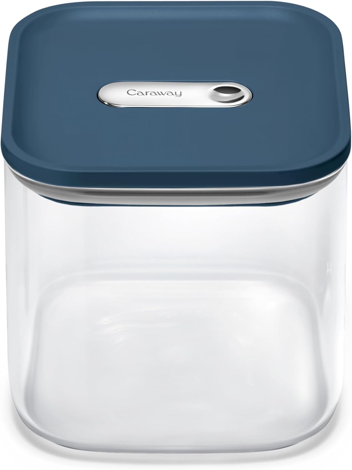 Caraway 2.5qt Glass Airtight Food Storage Container with Lid – Non-Toxic, BPA-Free Kitchen Storage Container – Stackable, Space-Saving Airtight Container for Dry Goods and More - Navy
