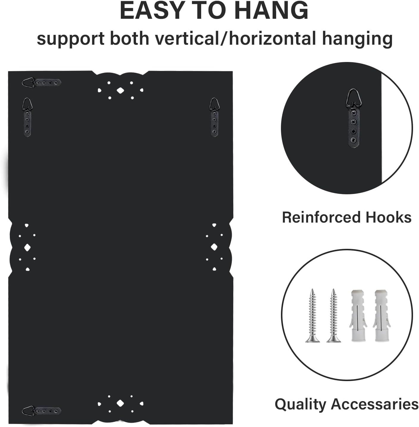 Crushed Diamond Decorative Wall Mirrors, 27.7x39.5 Inch Rectangle Living Room Mirrors for Wall Decor, Modern Glam Bathroom Dining Room Entryway Mirror Silver