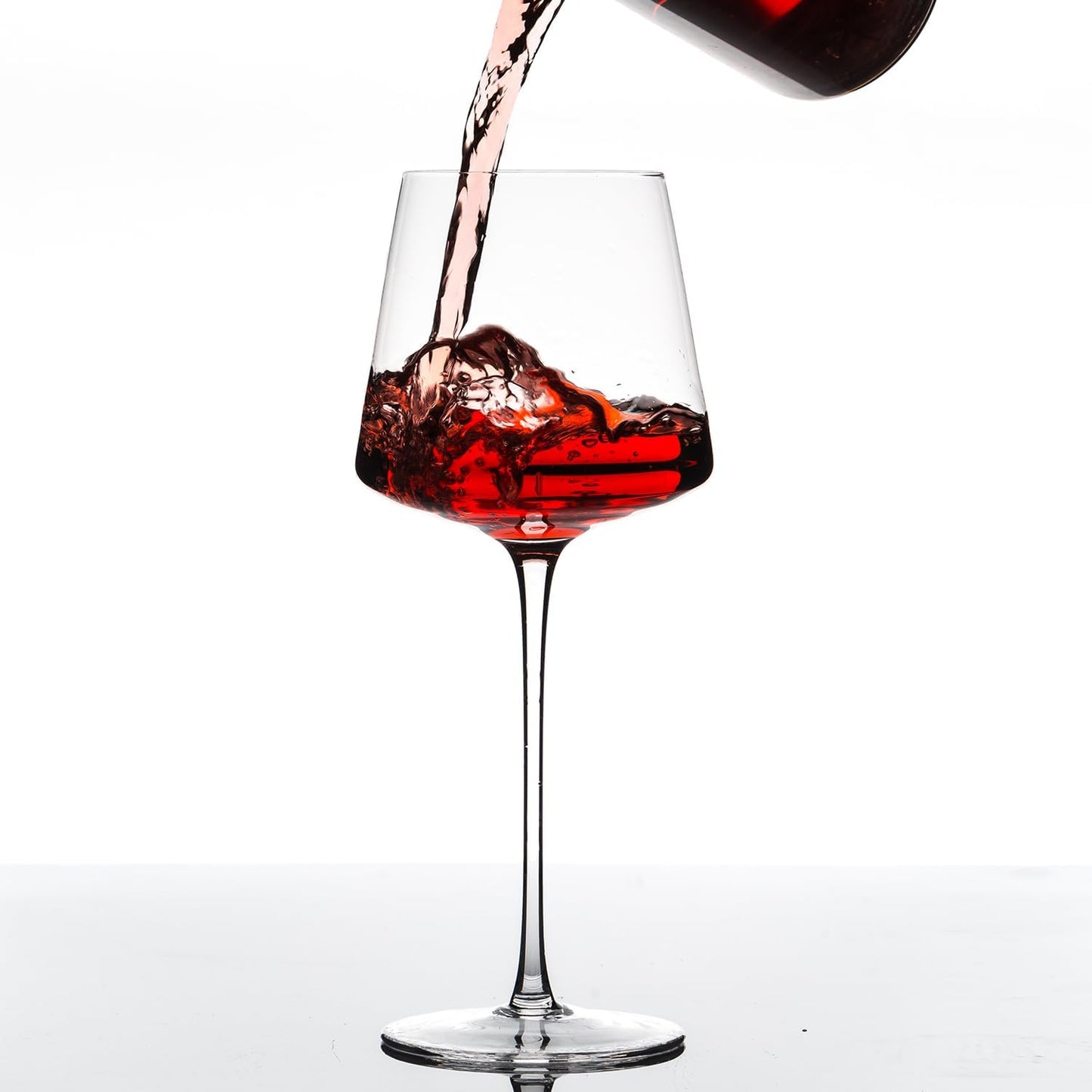 Hand Blown Red Wine Glasses Set of 4 – 23 oz Burgundy Wine Glasses With Long Stem – Large Premium Crystal Wine Glass – Unique Gift for Wedding, Anniversary, Mother’s Day – Clear Christmas, Birthday