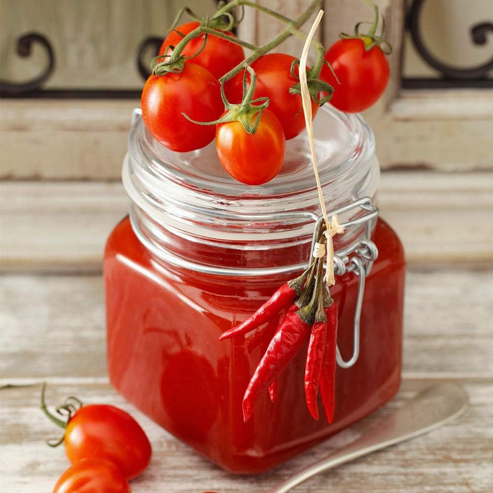 Spice Jars, 12 Pack 4oz Small Glass Jars with Airtight Hinged Lid, With 12 Spice Labels & Silicone Funnels, Airtight Glass Jars for Spices, Art Craft Storage (12 Pack)