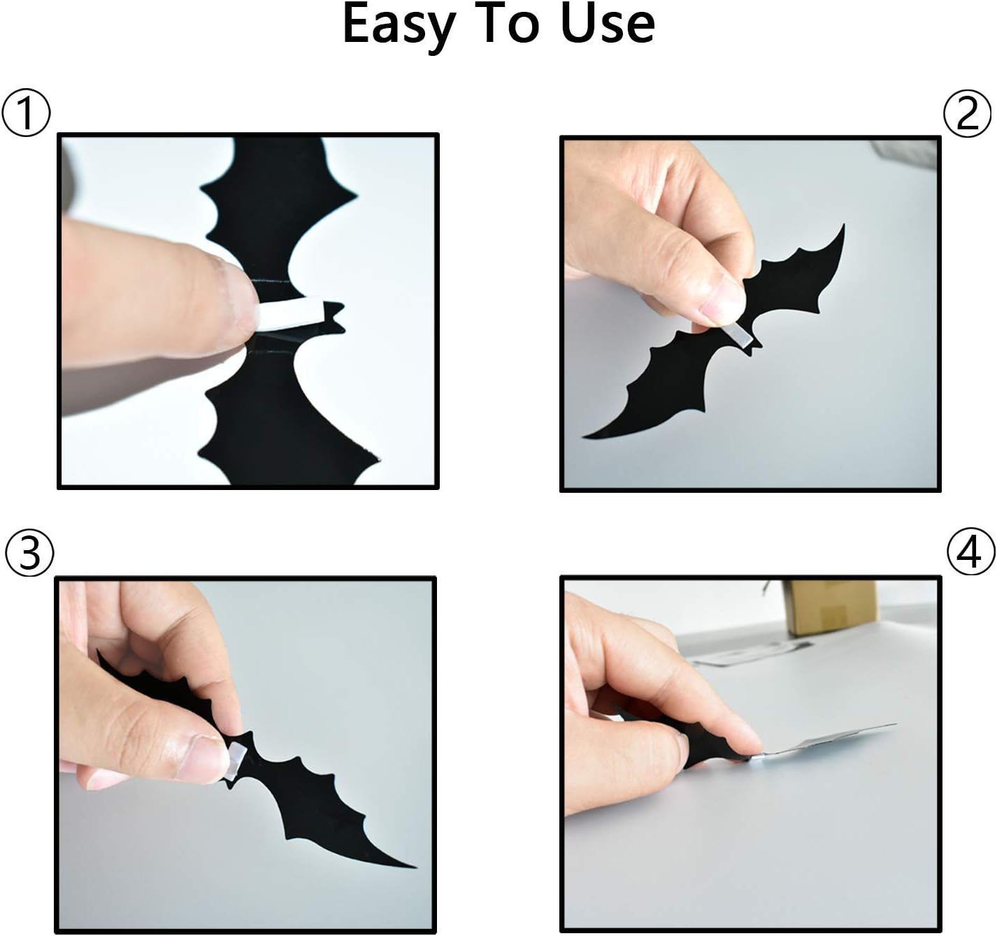 ZeeDix 39 Pcs Halloween Decorations Kit Black Lace Spiderweb Round Tablecloth Table Runner, Giant Spider Cobweb Fireplace Scarf with 36PCS Scary 3D Bats Wall Stickers for Halloween Party Decor