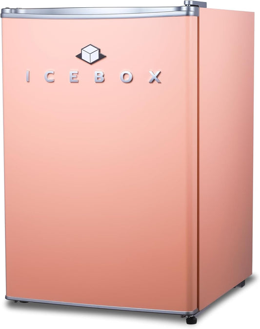 IBCR25BLS Compact, Energy Star Certified Small, Single Door Mini Fridge with Freezer Refrigerator, Large (2.5 cu ft), Blush Red