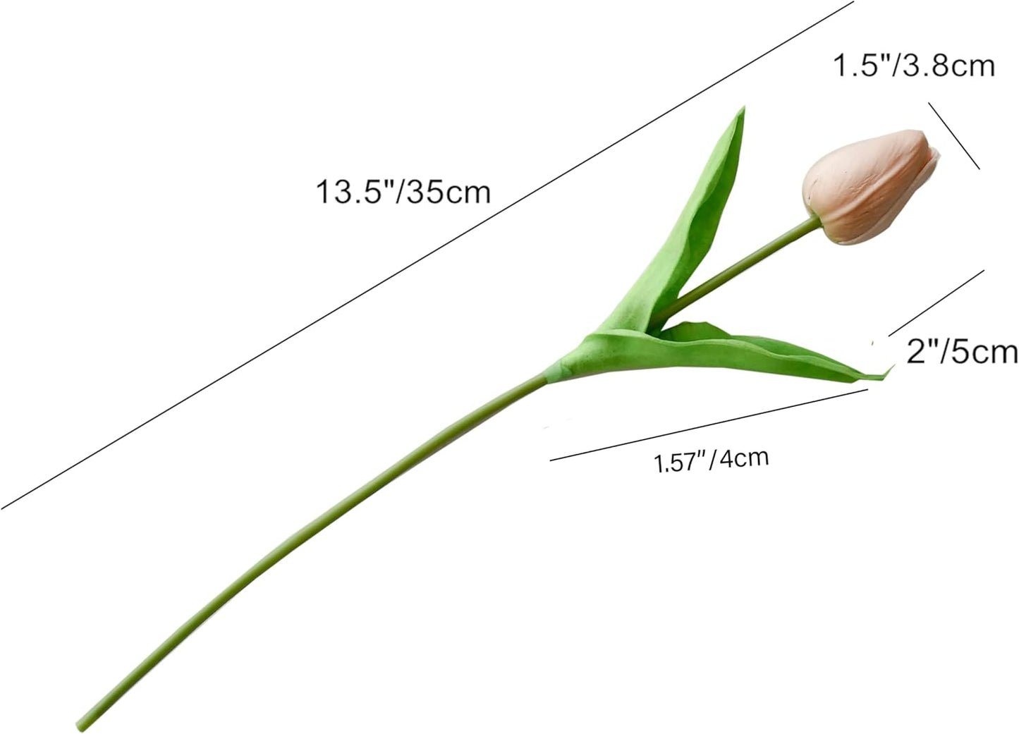 Mandy's Artificial Tulips 20 Stems Light Brown PU Faux Flowers for Wedding Home Decor 13.5 Inch