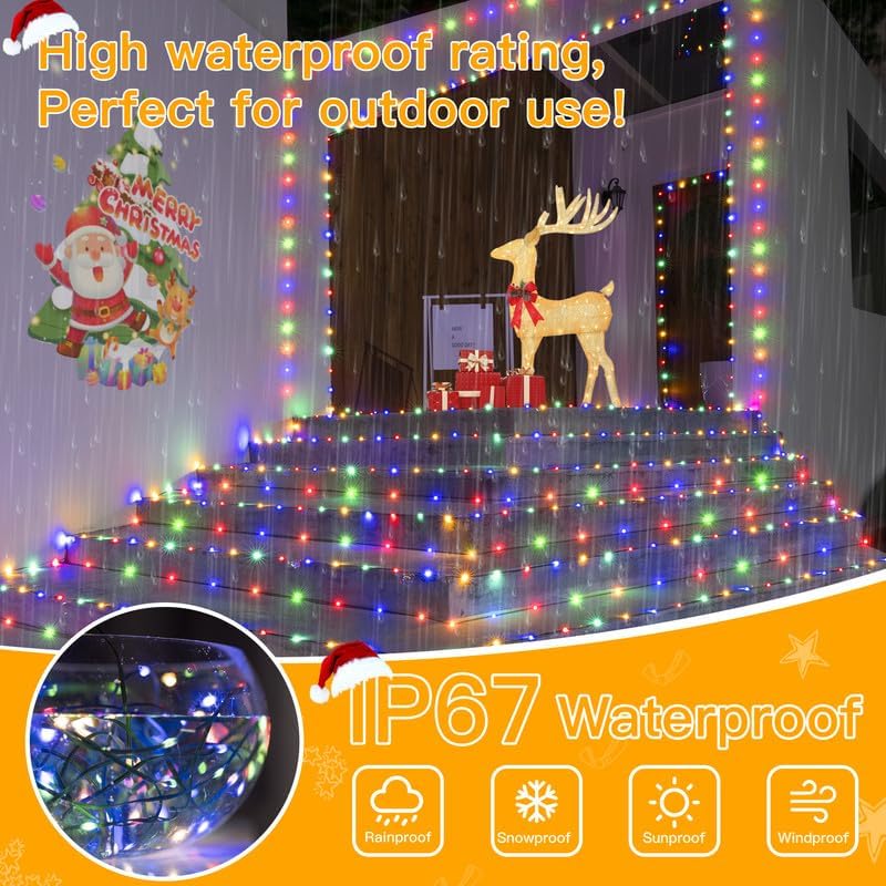 Ollny Christmas Lights 1000 LED 330 FT, IP67 Waterproof Plug in Christmas Tree Lights with Remote, 8 Modes, 3 Timers, Dimmable, House Xmas Indoor Decorations Outdoor Christmas Lights (Multicolored)