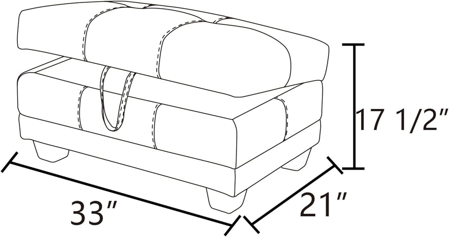 Ottoman Rectangular Storage Ottoman Bench, Faux Leather Footrest, Coffee Table, Stool Footstool with Hinged Lid for Living Room, Bedroom, Entryway, White, 33"x21"x17.5"