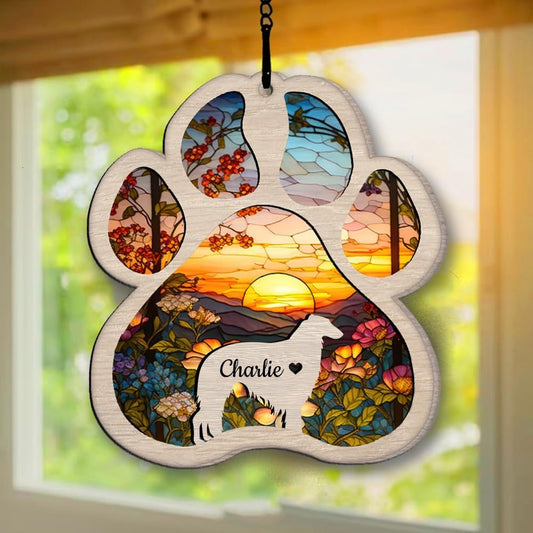 IZI POD Personalized Borzoi Suncatcher Dog Memorial Gifts, Custom Borzoi Ornament Christmas Tree, Pet Remembrance Gift, Loss of Dog Sympathy Gift, Pets Memorial Ornament, Pet Loss Suncatcher