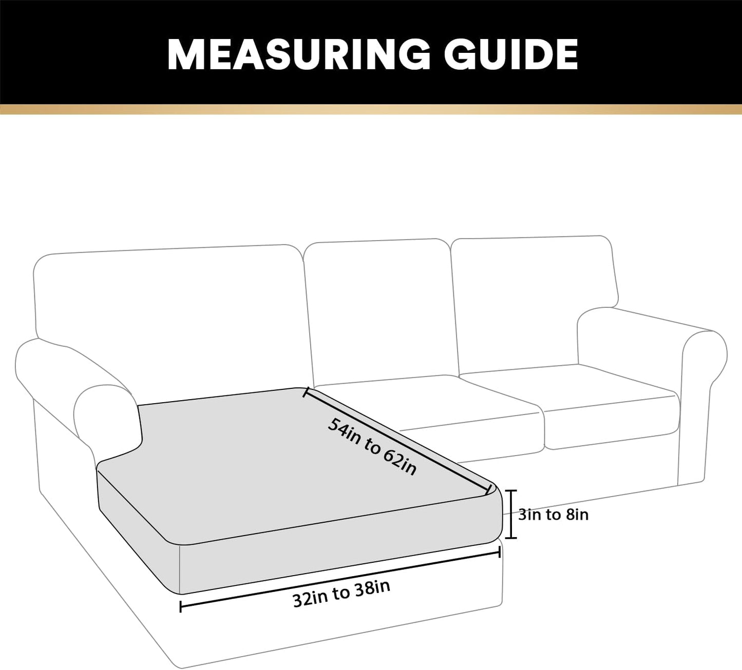 PrinceDeco Sectional Couch Covers Velvet Couch Cover for Dogs Washable L Shaped Couch Cover 1 Piece Individual Sectional Couch Covers with Elastic Bottom(Chaise Lounge,Ivory)