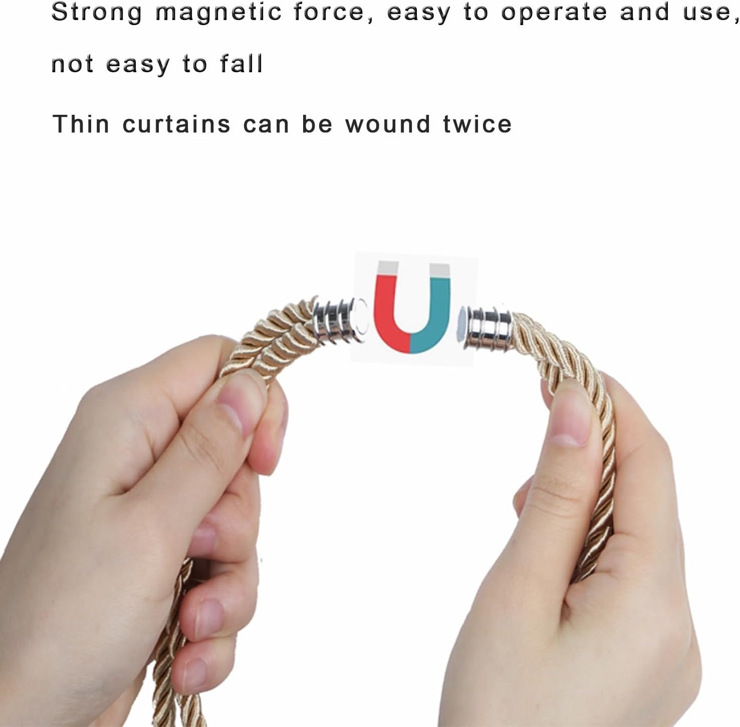 Fenghuangwu 2Pack Magnetic Curtain Tiebacks – Bohemian Style Handmade Woven Tie-Backs for Drapes,Elegant Exquisite Knot Holdbacks,Outdoor Boho & Modern Home Decor-Cotton