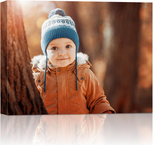 AbcCustomize Canvas Prints with Your Photos, Personalized Photo To Canvas Print for Bedroom, Living Room, Farmhouse Office Decor,Custom Canvas Wall Art for Gifts & Keepsakes, Ready to Hang