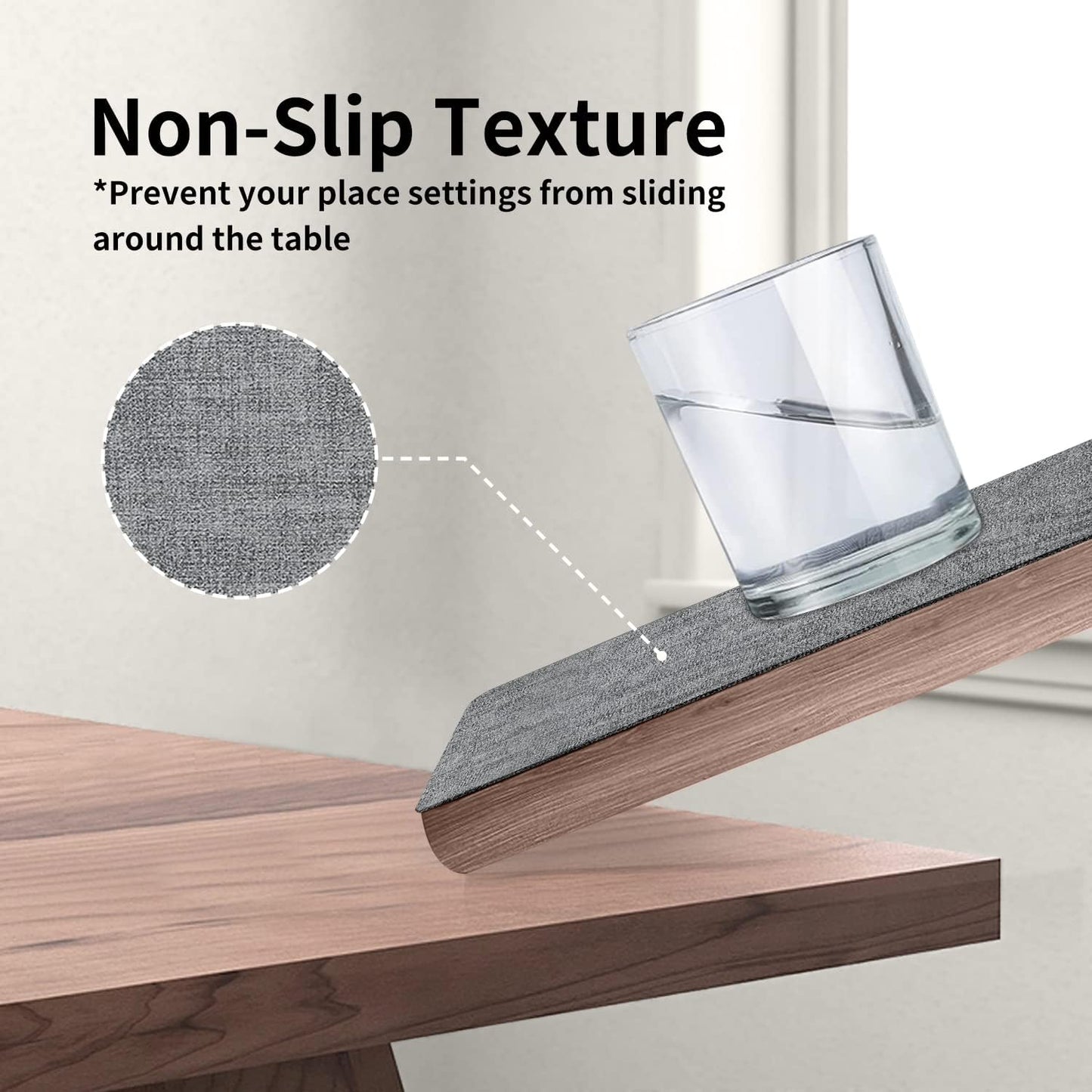 Maxpearl Faux Leather Placemats Set of 4 - Waterproof - Wipe Clean - Heat Resistant - Anti Slip Dining Table Place Mats, Suitable for Indoor & Outdoor Use, 17’’×12’’, Grey