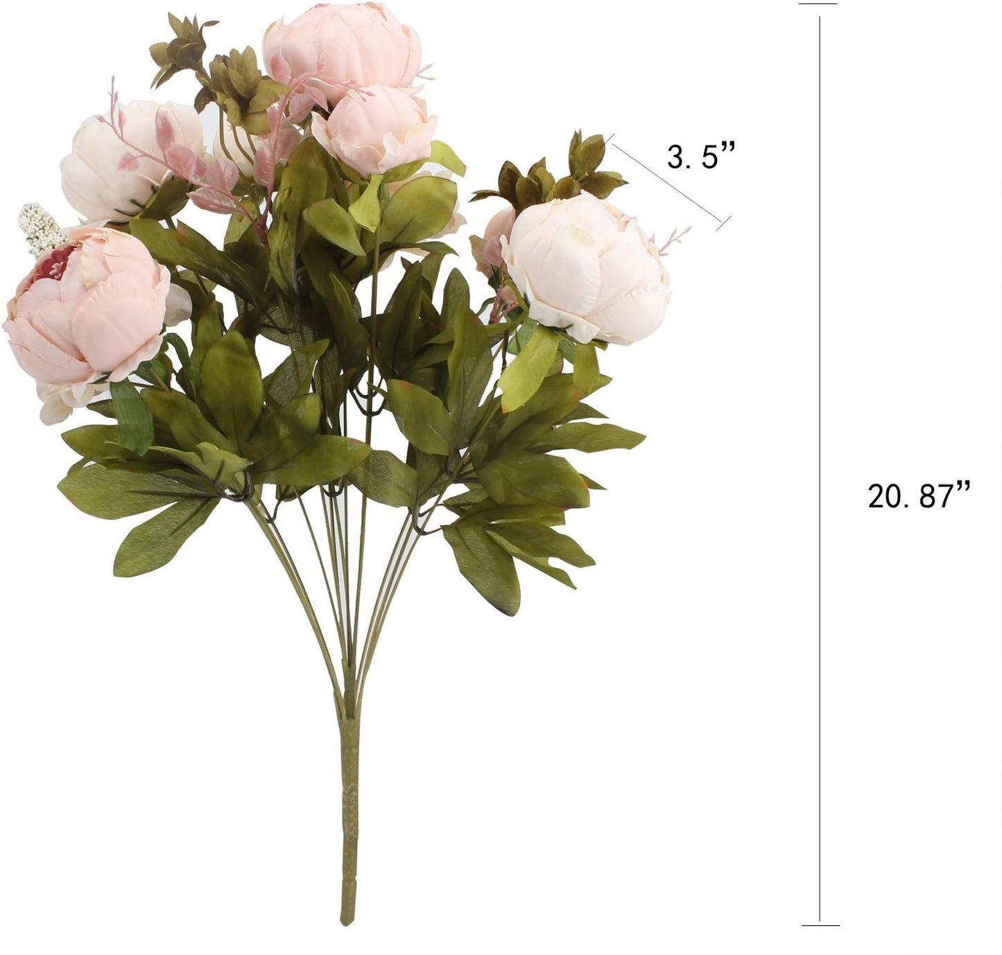 Duovlo Fake Flowers Vintage Artificial Peony Silk Flowers Wedding Home Decoration,Pack of 1 (Light Pink)