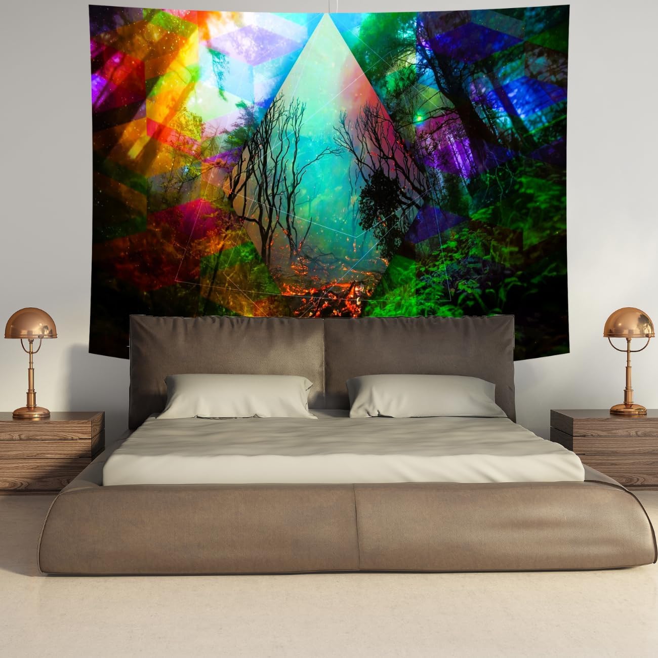Delur Forest Tapestry Tree of Life Tropical Rainforest Tapestry Wall Hanging Colorful Nature Landscape Mystical Psychedelic Spiritual Headboard for Bedroom Living Room Home Decor (59.1" x 78.7")