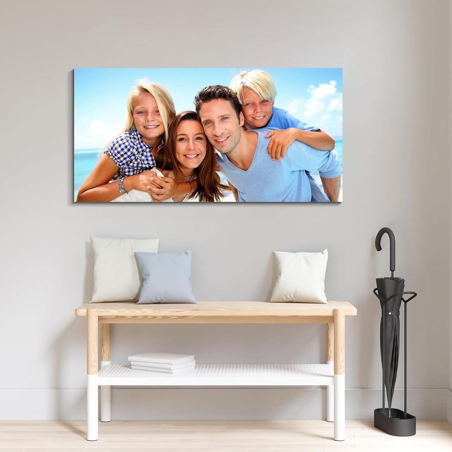 Wewejia Custom Canvas Prints with Your Photos for Family, 40x20inch Personalized Canvas Picture Wall Prints Best Custom Wall Decor for Living Room Bedroom Dining Room Office Easy to hang