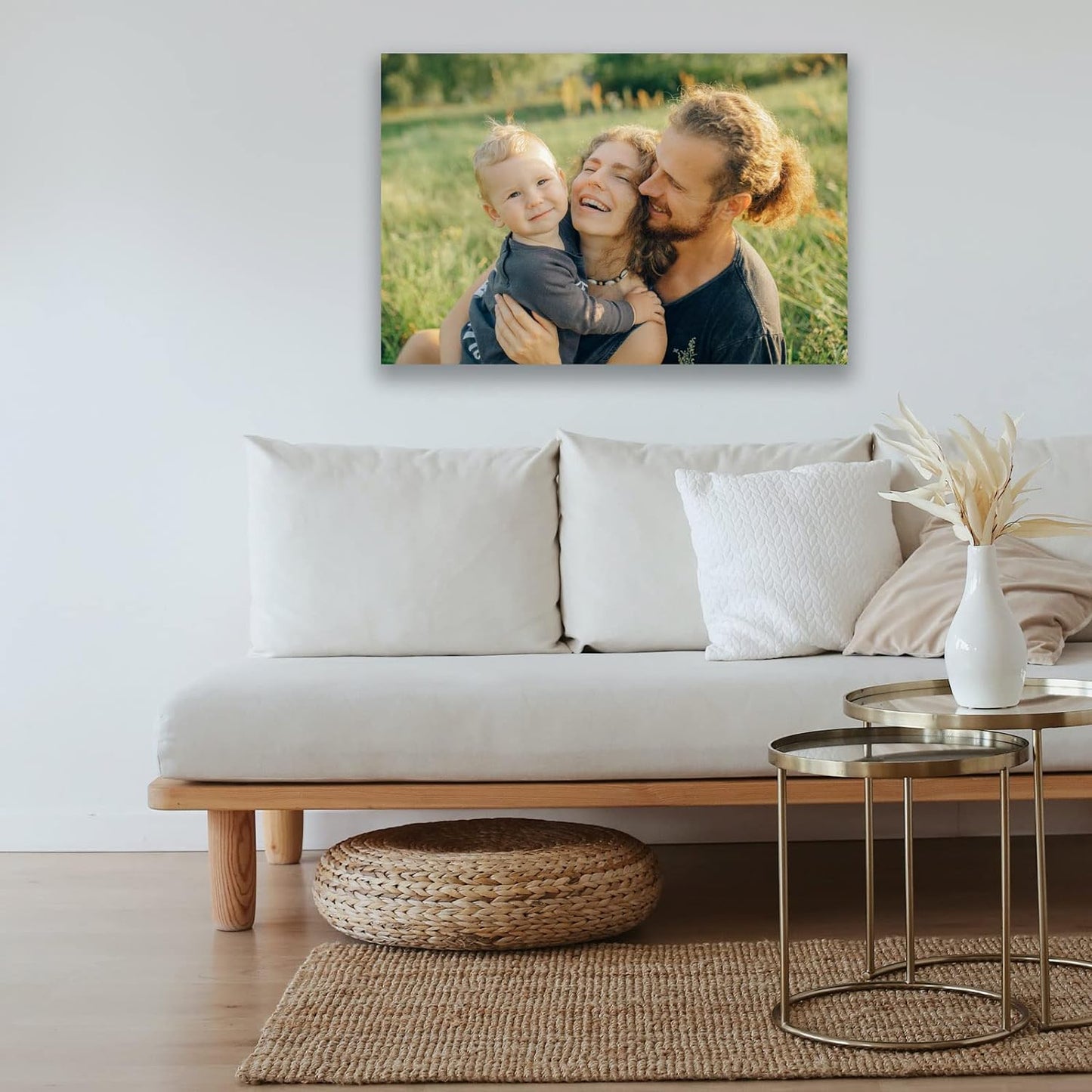 Custom Canvas Prints with Your Photos (16x20, Framed Canvas) Custom Wall Art Personalized Canvas Pictures for Pet/Family Gifts for Mom/Men/Women