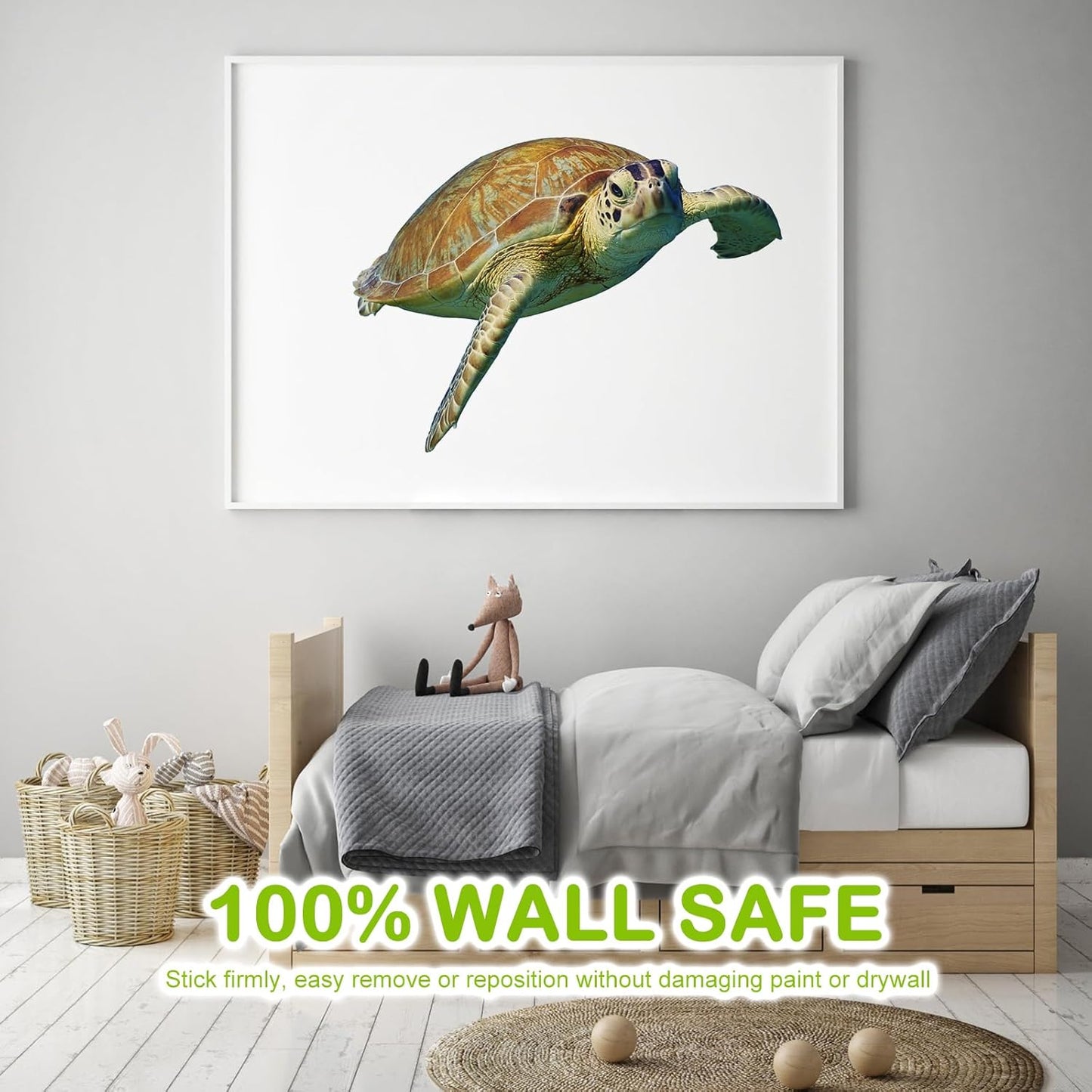 Turtle Wall Stickers Gifts Christmas - Sea Turtle Wall Decals Peel and Stick - Turtle Wall Stickers Removable - Sea Turtle Animals Wall Decor for Kids Baby Bedroom Bathroom Living Room