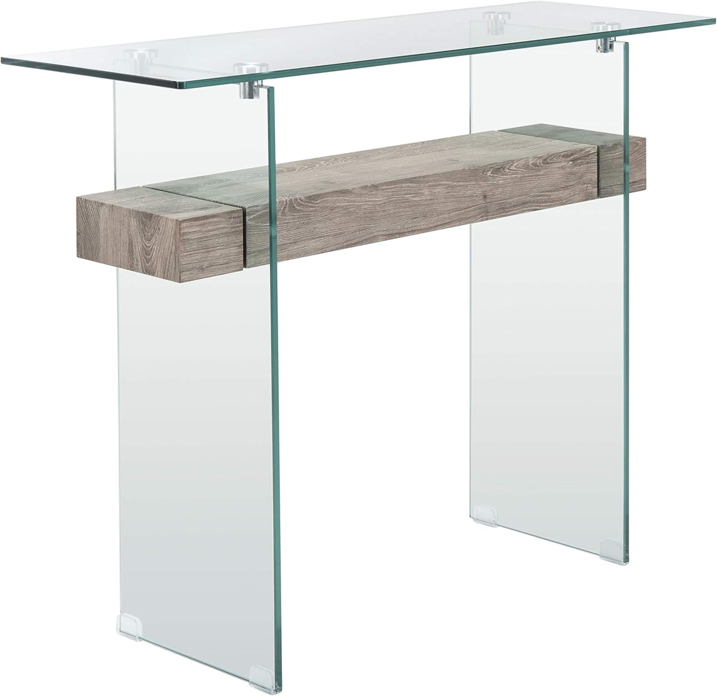 Safavieh Home Kayley Glass and Grey Oak Console Table