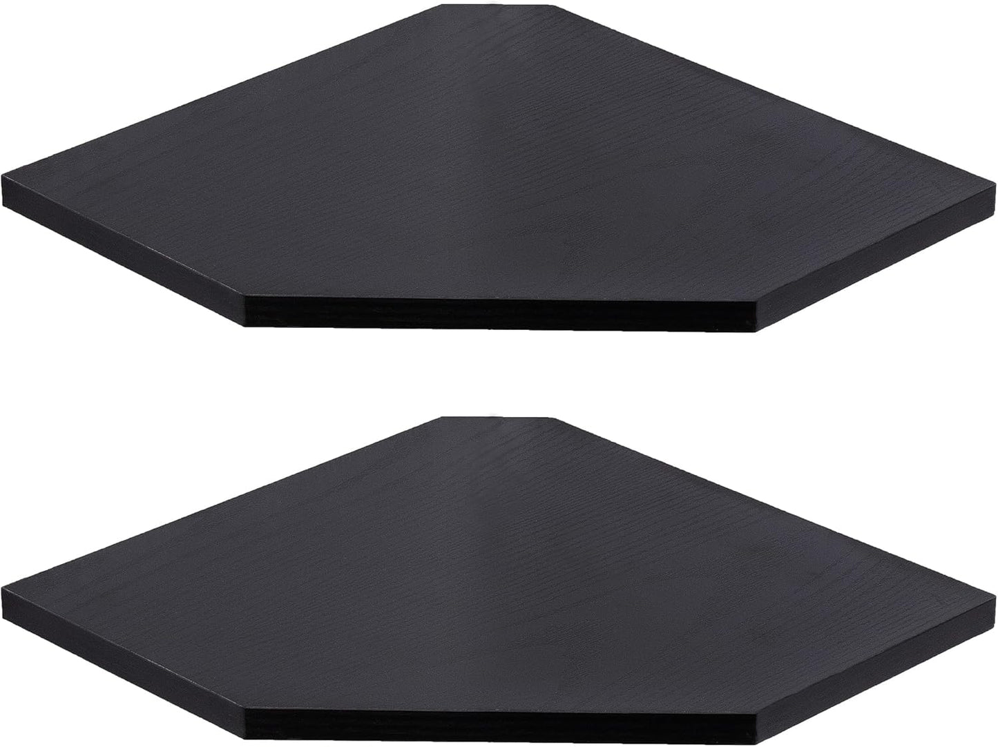 Corner Shelf Wall Mount, Floating Corner Shelves, Set of 2 Corner Wall Shelf Organizer, Rustic Wood Wall Storage Display Shelves for Living Room Bedroom Bathroom Kitchen, Classic Black