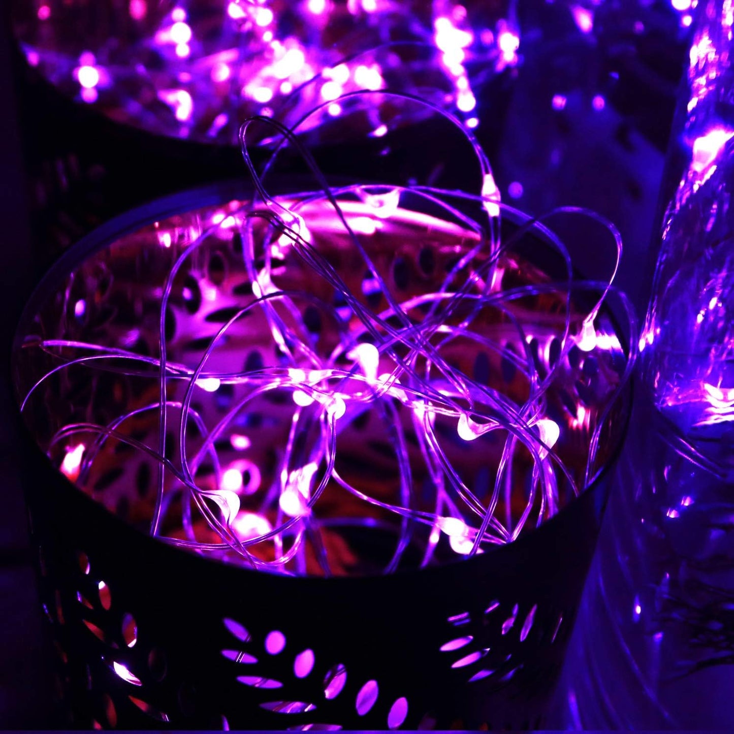6 Pack 7Feet Starry String Lights,Fairy String Lights 20 Micro Starry Leds On Silvery Copper Wire 2pcs CR2032 Batteries Included,Works for Wedding Centerpiece,Party,Christmas Table Decor (Purple)