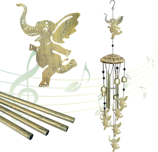 Elephants Wind Chimes for Outside,42" Metal Wind Chinme Indoor/Ourdoor Garden Yard Decoration Patio Home Porch Decor,Unique Windchimes Memorial/House Warming/Birthday Gifts,Elephant Gifts for Women