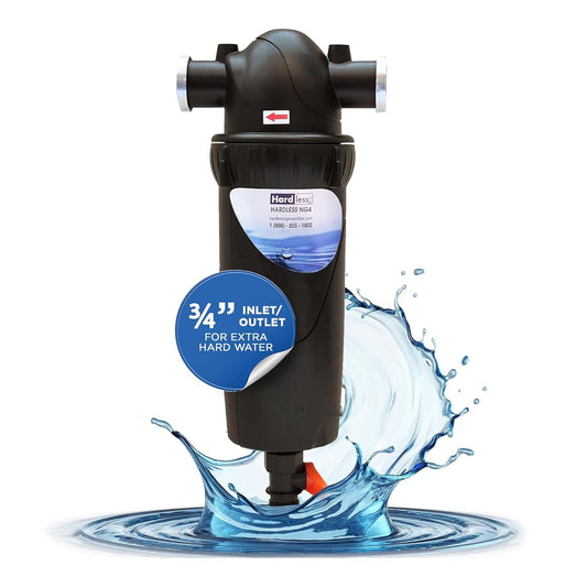 Hardless NG4L Whole House Water Filter- Salt-Free Softening Device - Reduces Limescale, Sediment & More - Compact, Easy to Install- Comes w/ 3/4" Inlet/Outlet - Filtration System for Extra Hard Water