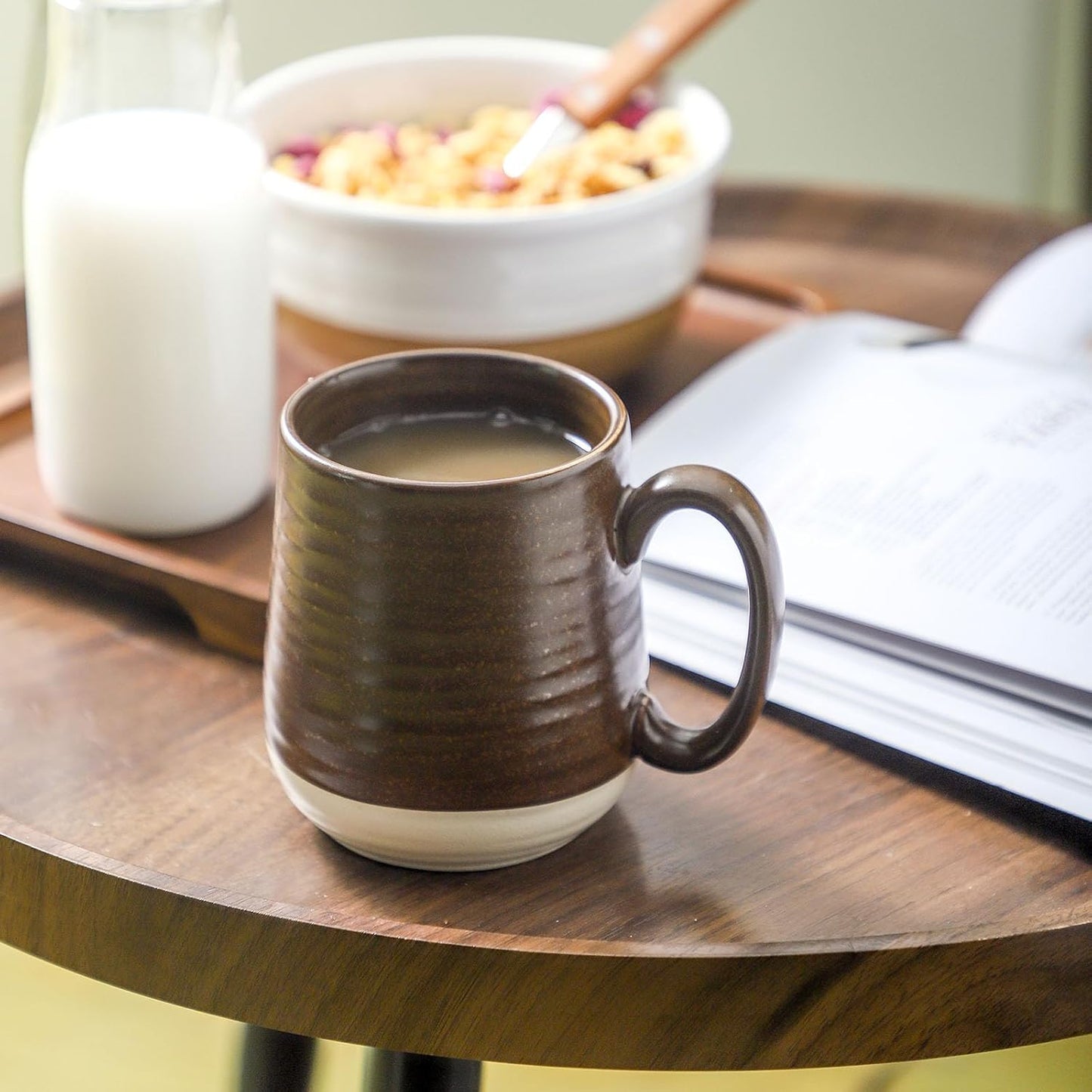 Hasense Coffee Mugs Set of 4, 15 oz Large Porcelain Mugs with Handle for Women Men, Colorful Christmas Coffee Cups for Latte, Tea, Cappuccino, Microwave & Dishwasher Safe