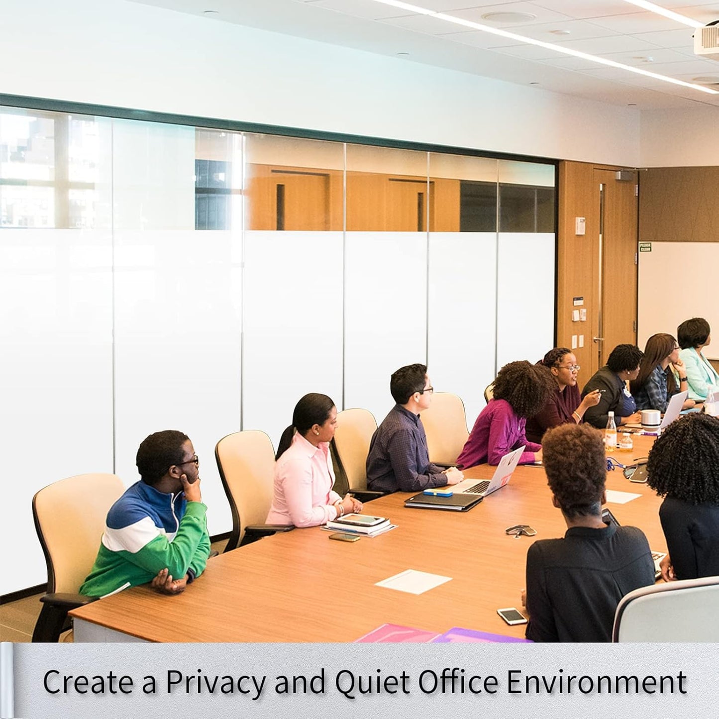 Frosted Glass Window Film with Tools,Reusable Window Privacy Film,Static Clings Window Film Kit for Home Bathroom and Office. (White, 35.4Inch×196.9Inch)