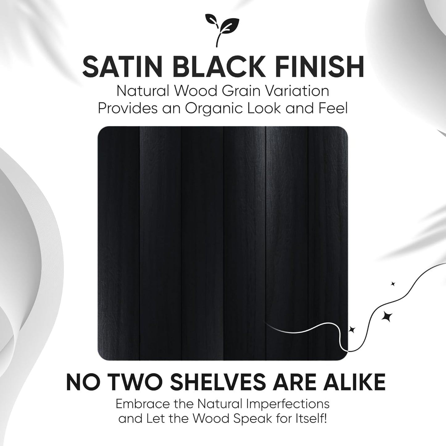 Homeforia Black Floating Shelves 24 inch, High End Solid Real Wood 24inch Bathroom Floating Shelf for Wall Mounted, Black Wooden 24in Floating Shelves, Heavy Duty Bracket, 24 X 6.5 X 1.75 in, Set of 2