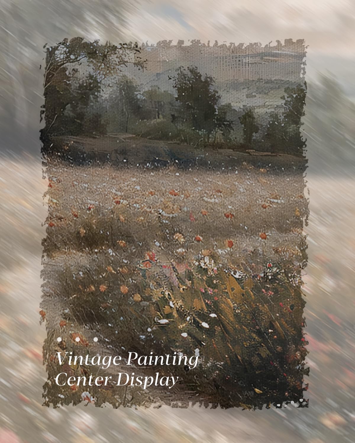 HUARCEY Gold Framed Vintage Wall Art for Living Room, Flowers Painting Prints Shelf Decor for Kitchen, Landscape Bedroom Wall Art, Christmas Gifts for Friends or Family (Flowers Path - 8"x10")