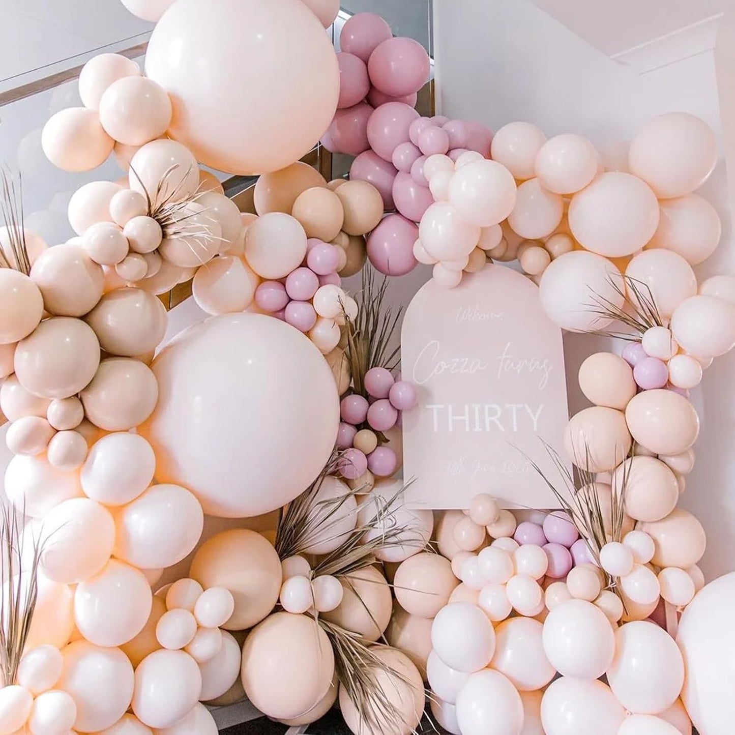 130pcs Blush Pink Balloons Different Sizes 18" 12" 10" 5" Boho Pink Latex Balloon Garland Arch Kit for Birthday Baby Shower Graduation Wedding Gender Reveal Party Decorations