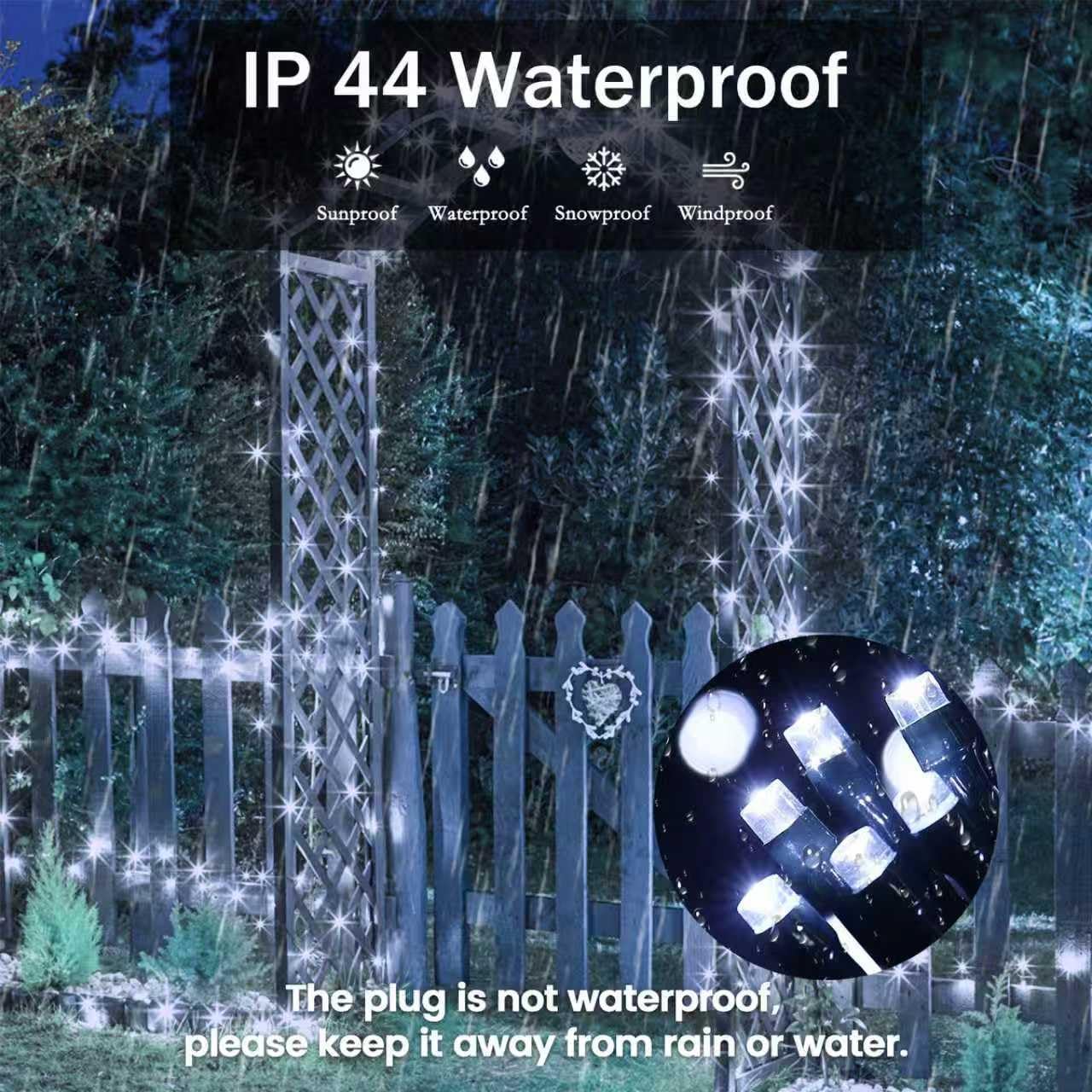 Upgraded 99FT 300 LED Christmas Lights Outdoor & Indoor, Memory Function & Timer & 8 Modes, Mini Green Wire Waterproof Fairy Lights for Christmas Tree Holiday Party Garden Decorations (Cool White)