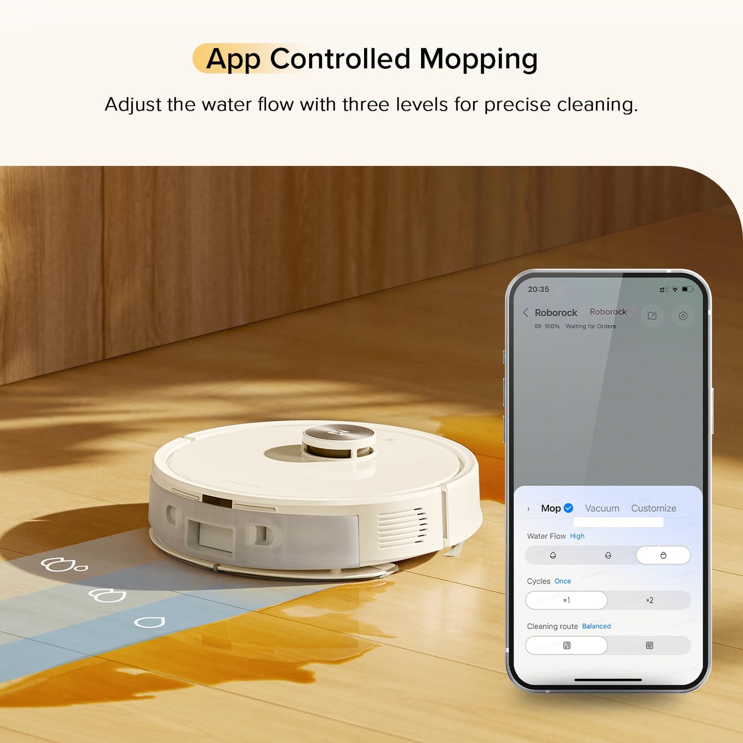 roborock Q7 M5 Robot Vacuum and Mop Combo, 10,000Pa HyperForce Suction, Robotic Vacuum Cleaner, Dual Anti-Tangle System, APP-Controlled Mopping, LiDAR Navigation, for Pet Hair and Carpet, White