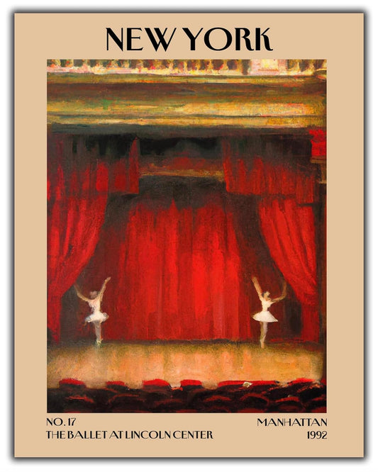 Retro Vintage New York Wall Art Print - 11x14 Unframed Poster - New York City Souvenirs, Cute Trendy Colorful Wall Decor (Ballet, 11x14")