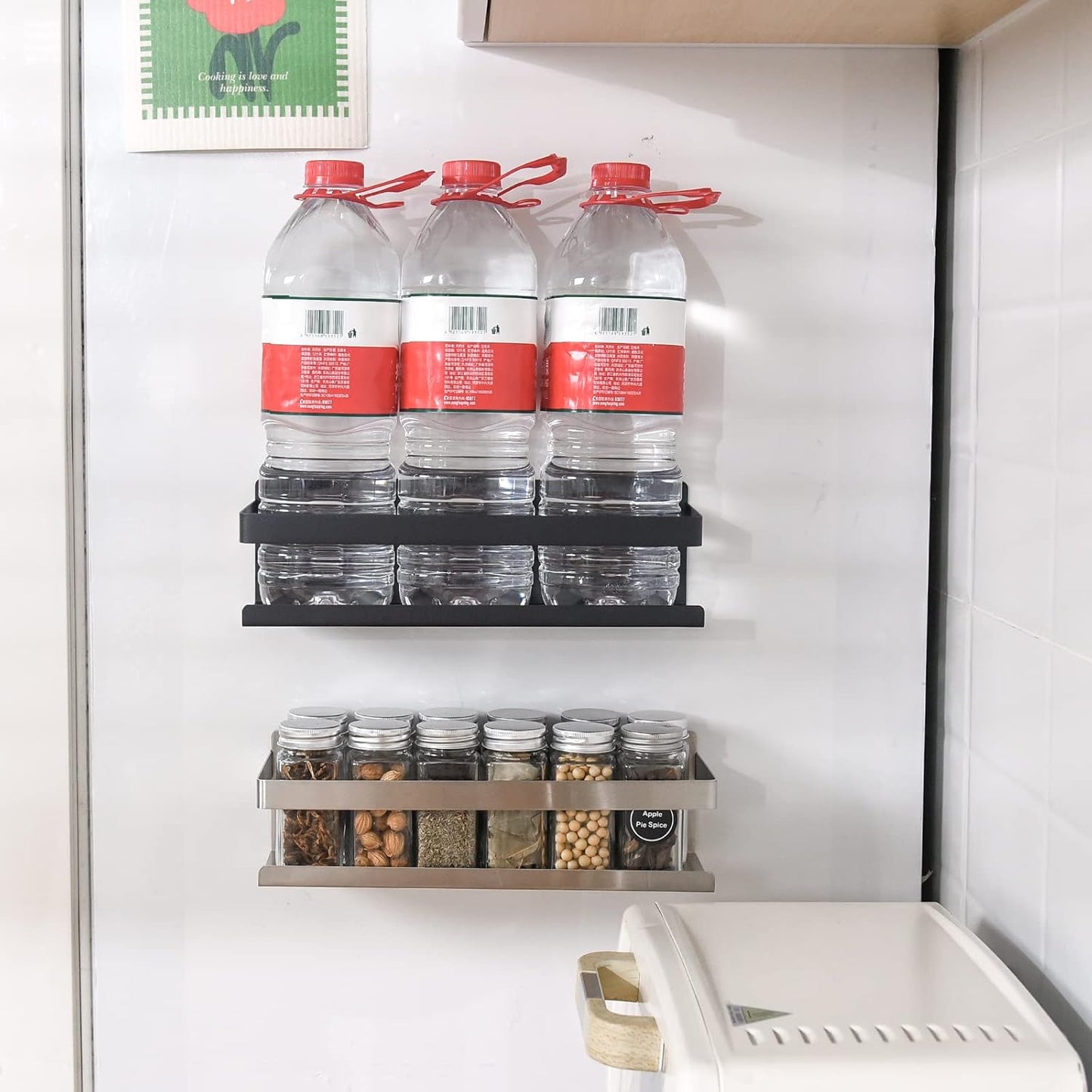 Spice Rack for Rrefrigerator Self Adhesive Spice Shelf Kitchen Home Organization and Storage