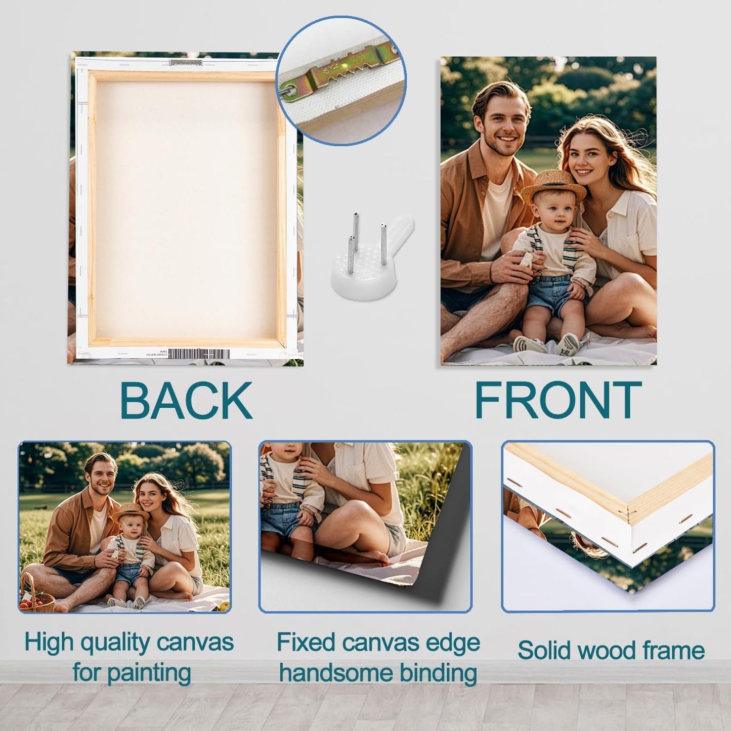 Custom Framed Canvas Prints With Your Photos-Personalized Picture To Canvas Wall Art ，Home Decoration Gifts Holiday Gifts