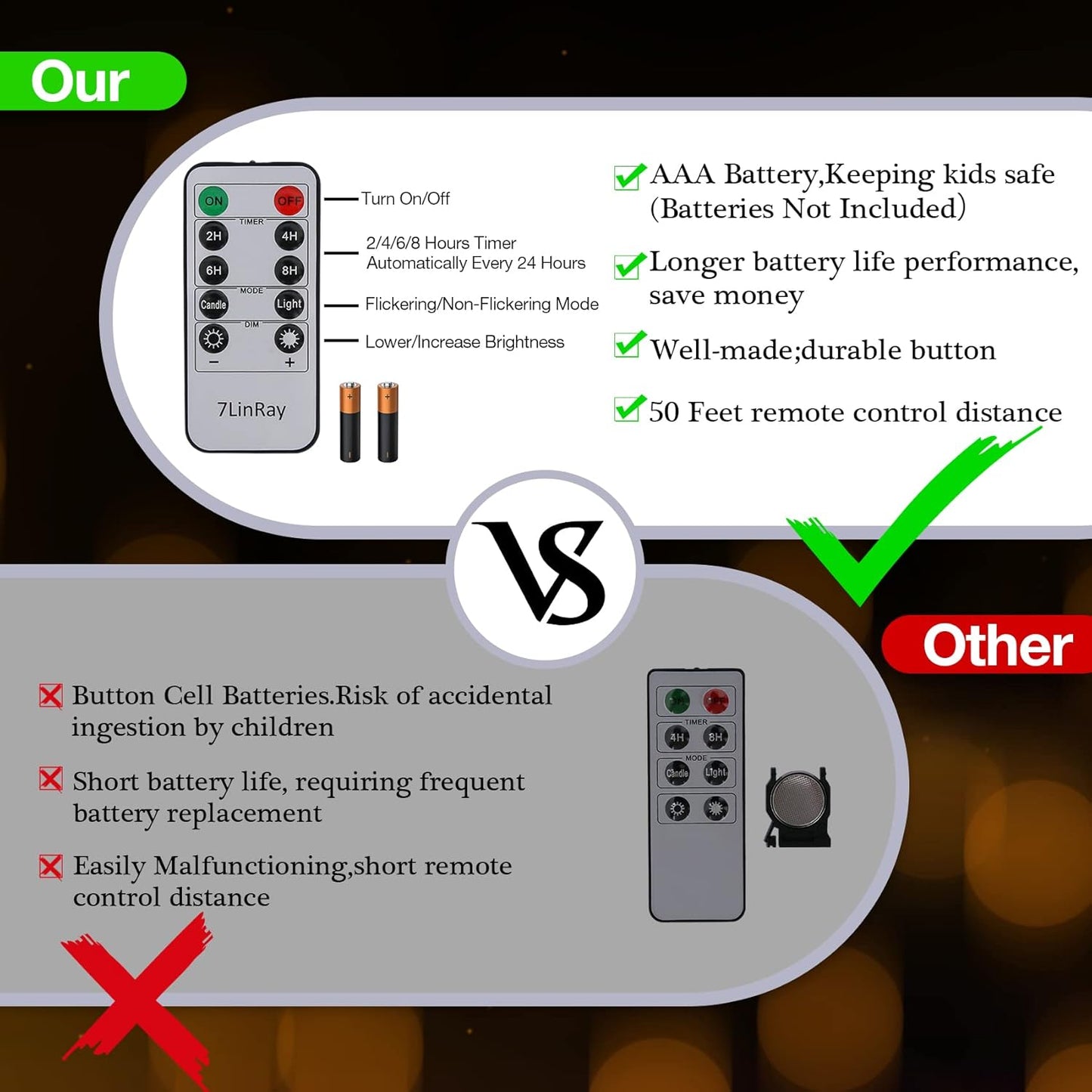 Flameless Flickering Candles with Remote and Timers, 1000 Hours Waterproof Outdoor Indoor Battery Operated LED Pillar Candles, Ivory Plastic, Set of 3(D 3" x H 4" 5" 6")