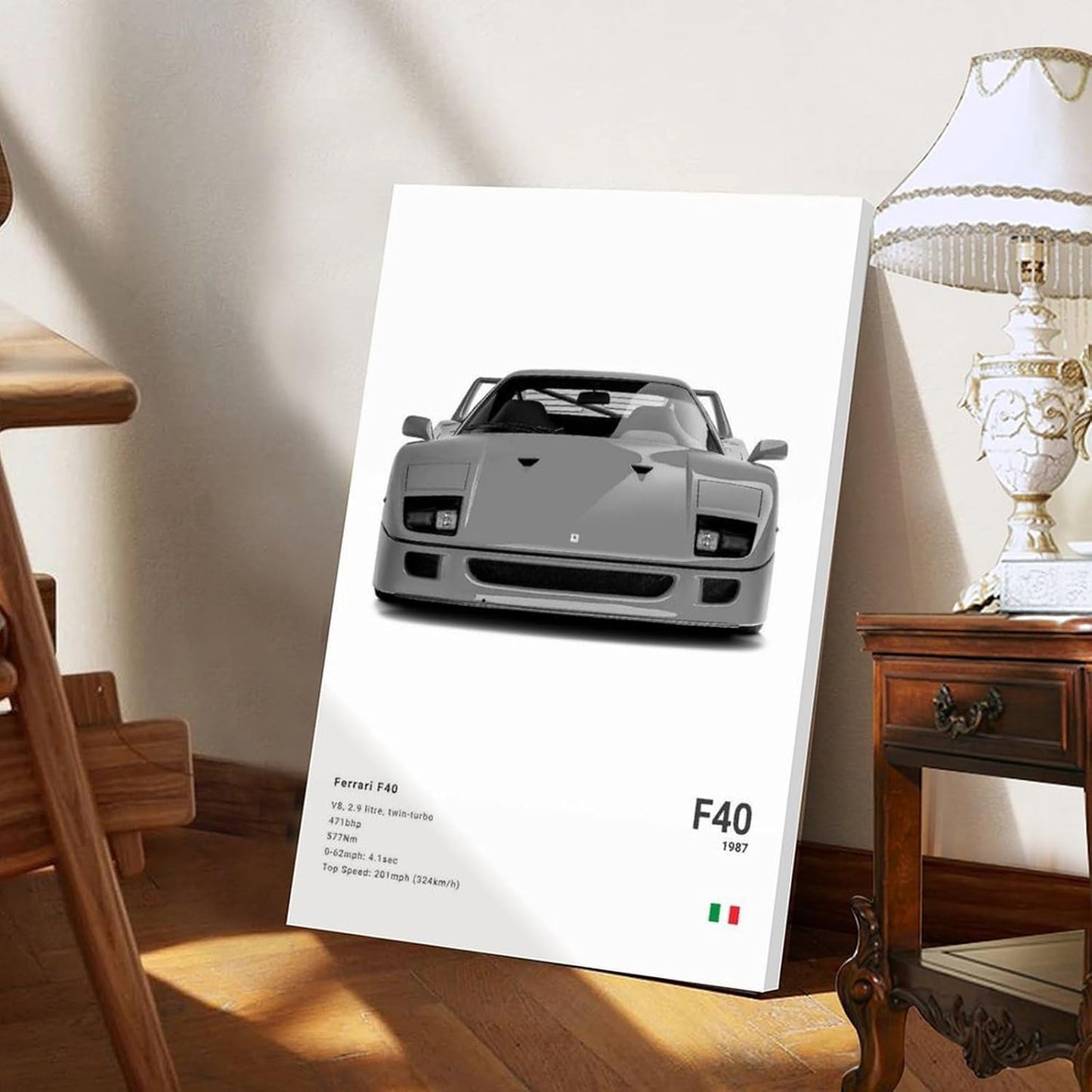 Farrari Car Posters For Walls Vintage Racing Car Canvas Prints For Home Decor Office Decor CFrame-style 16x24inch(40x60cm)