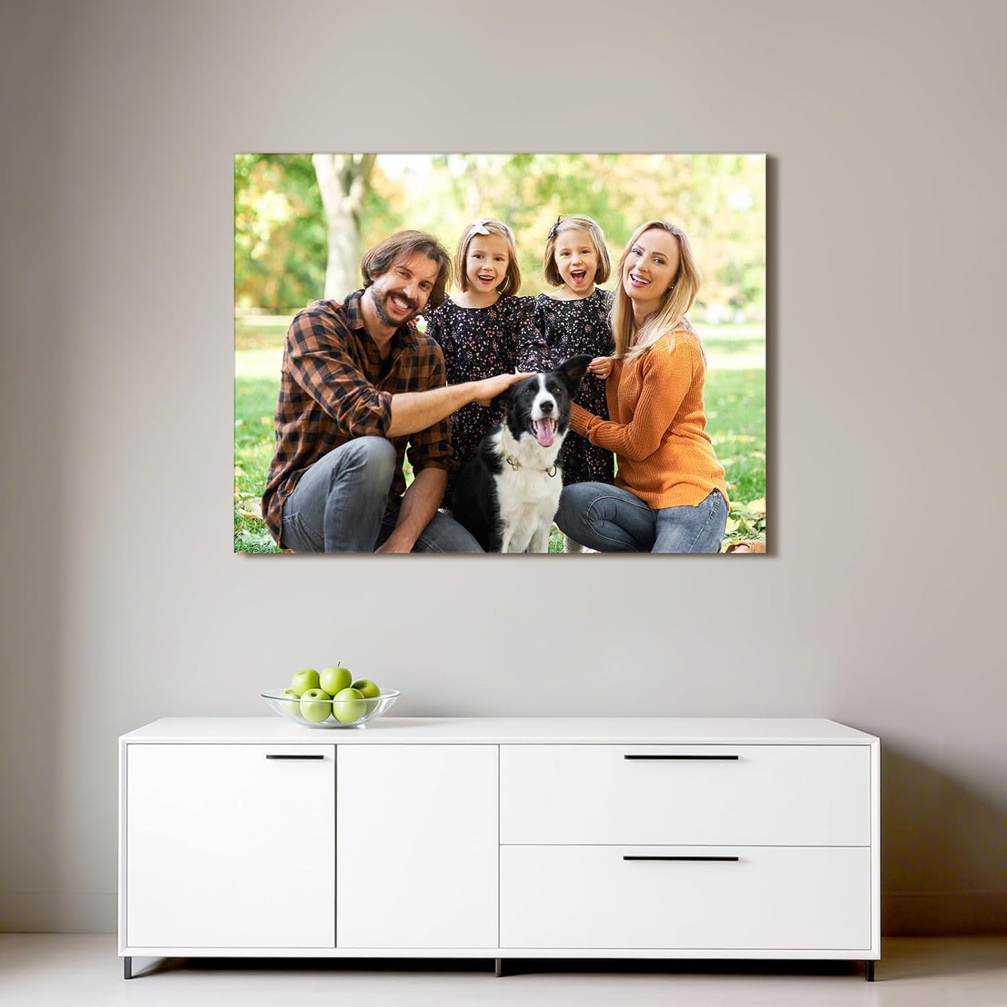Custom Canvas Prints with Your Photos - Personalized Pictures Print, Customized Photo Gifts, Wall Art Poster Canvas Printing for Wedding, Family, Baby, Pets, Home Office Decor, Wrapped Frame 32x24