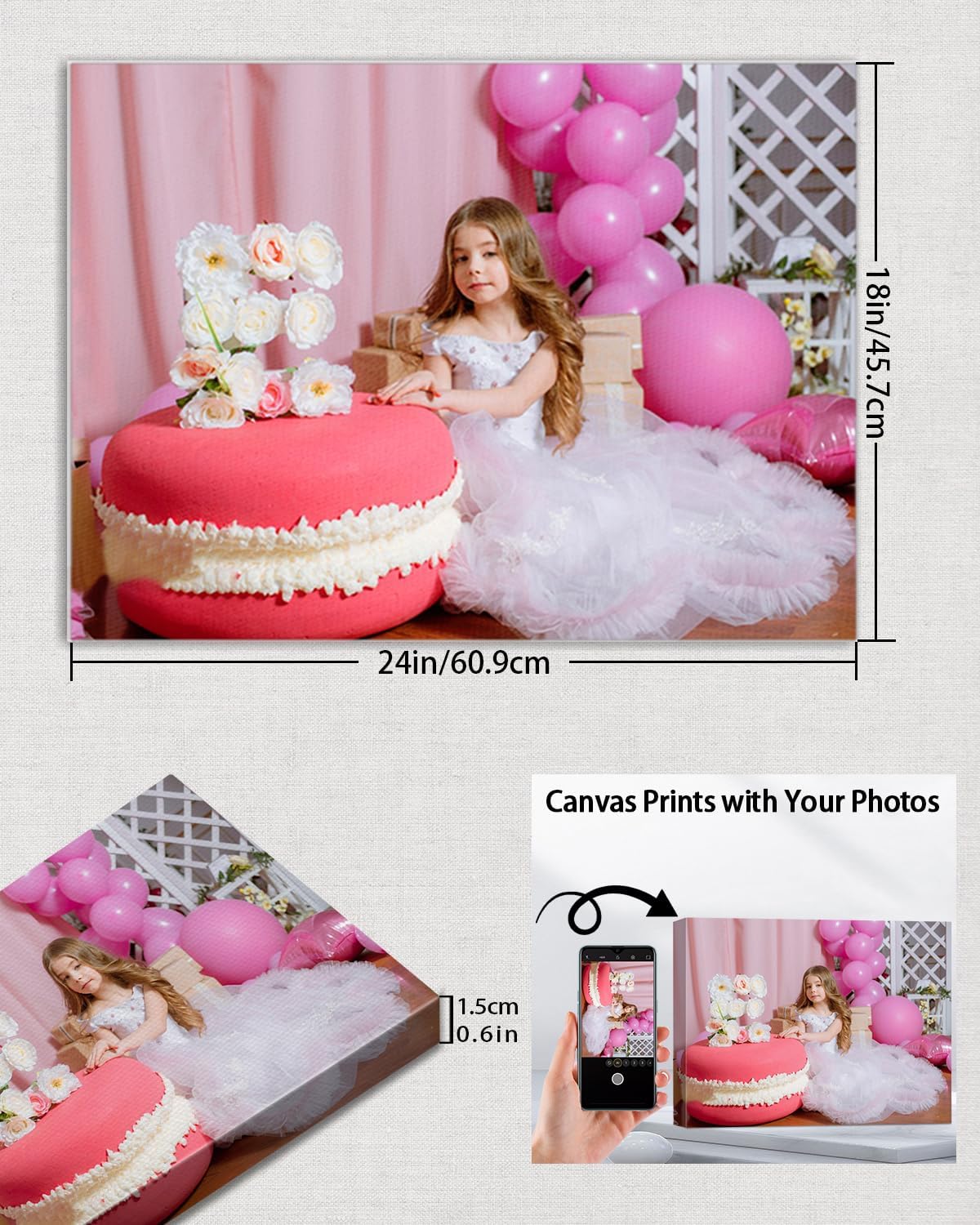 AbcCustomize Custom Canvas Prints,Transform Your Memories into Beautiful Art with Personalized Photo on Canvas,Personalized Canvas Wall Art for Home Decor, Gifts, and Keepsakes