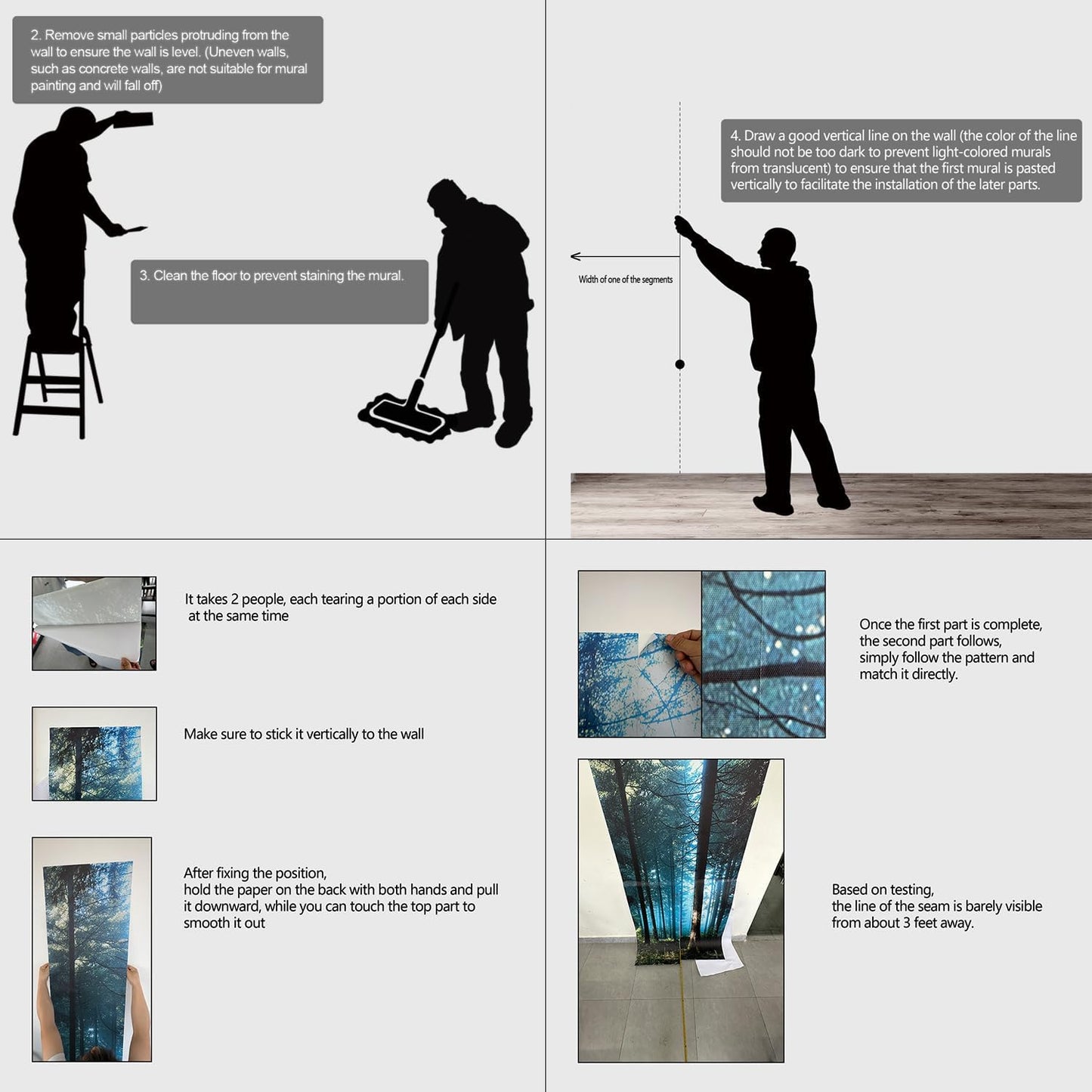 Landscape Lake Waterfall Wall murals Peel and Stick Wallpaper for Bedroom Living Room - 58"x86"