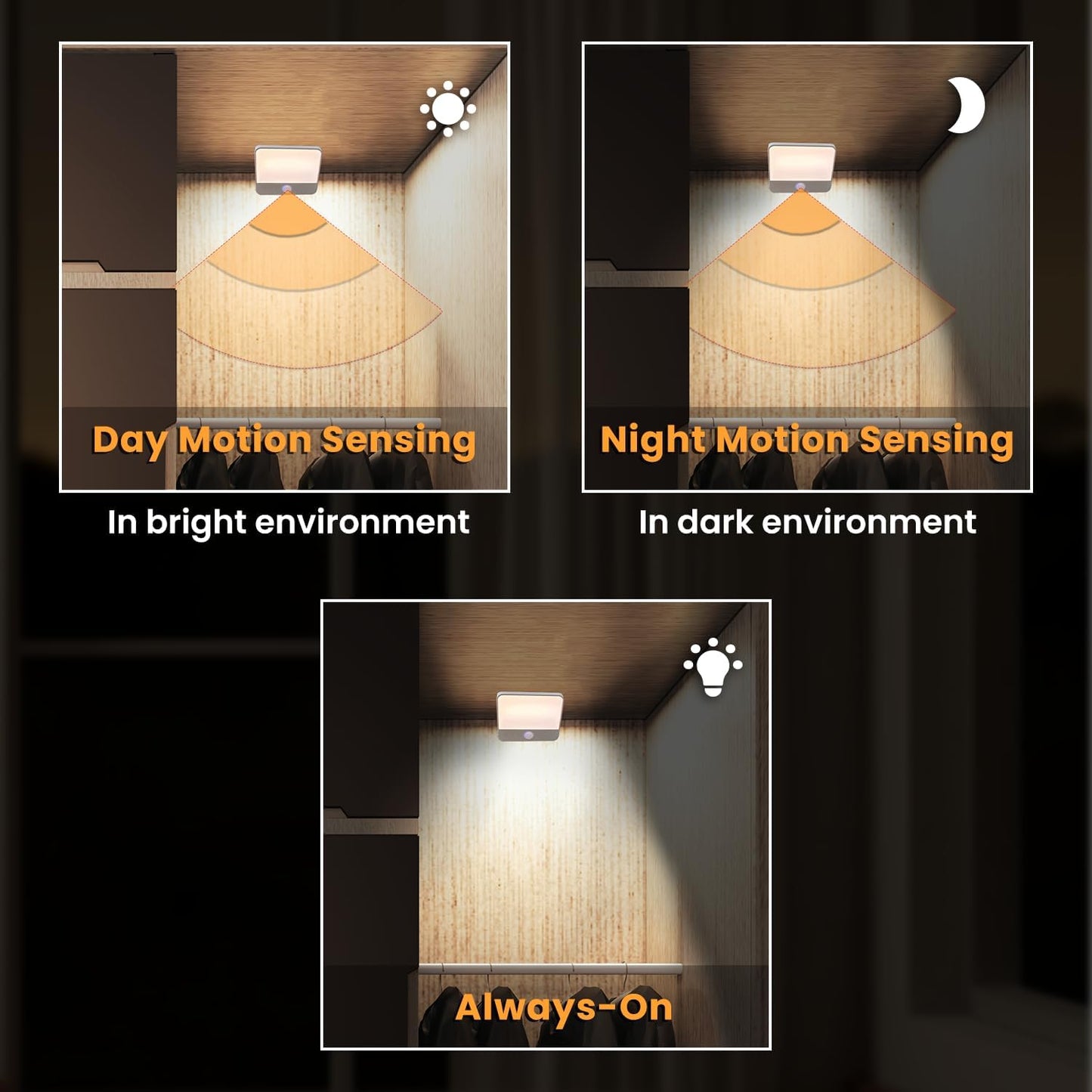 Motion Sensor Light Indoor Rechargeable, Battery Night Light 2000mAh, Motion Activated Night Lights Stick on 2 Pack, Dimmable Stair Lights for Bathroom, Hallway, Kitchen, Traveling