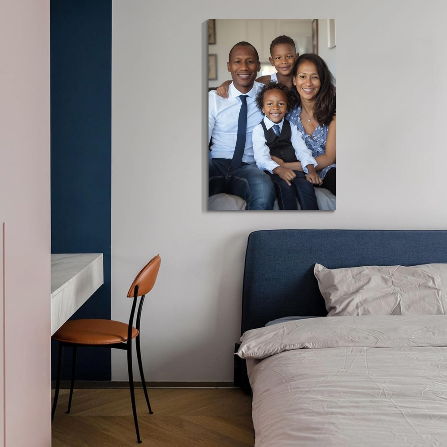 Wewejia Custom Canvas Prints with Your Photos for Family, 16x24inch Personalized Canvas Picture Wall Prints Best Custom Wall Decor for Living Room Bedroom Dining Room Office Easy to hang