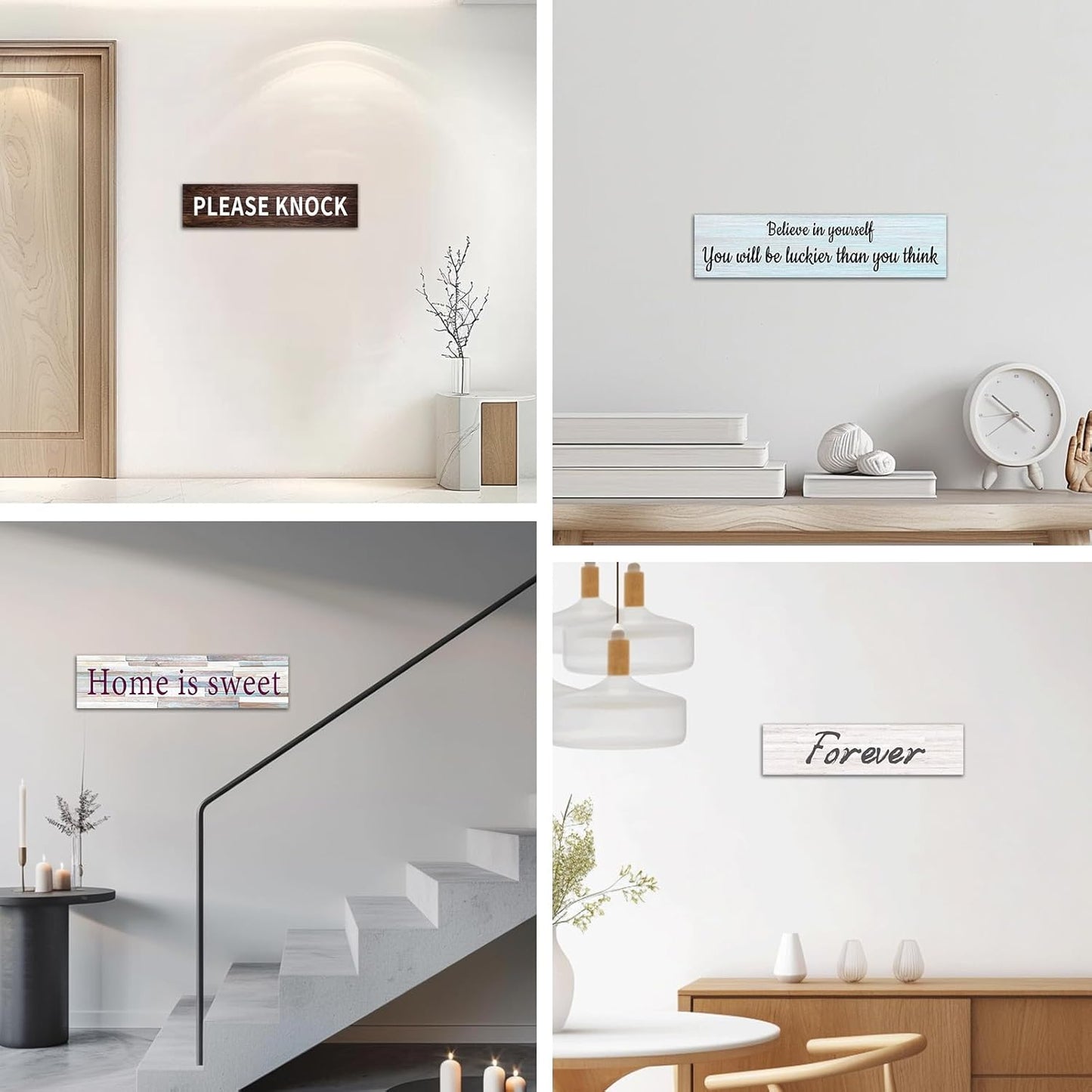 CHAOSETKEN Custom Text Sign Wall Art Personalized Family Quote Wall Decor Family Sign Canvas Prints Customized Wood Text Quote Pictures Rustic Farmhouse Decor Framed (32L x 8W)